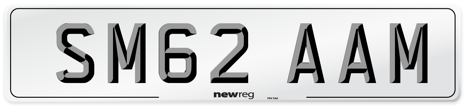 SM62 AAM Number Plate from New Reg